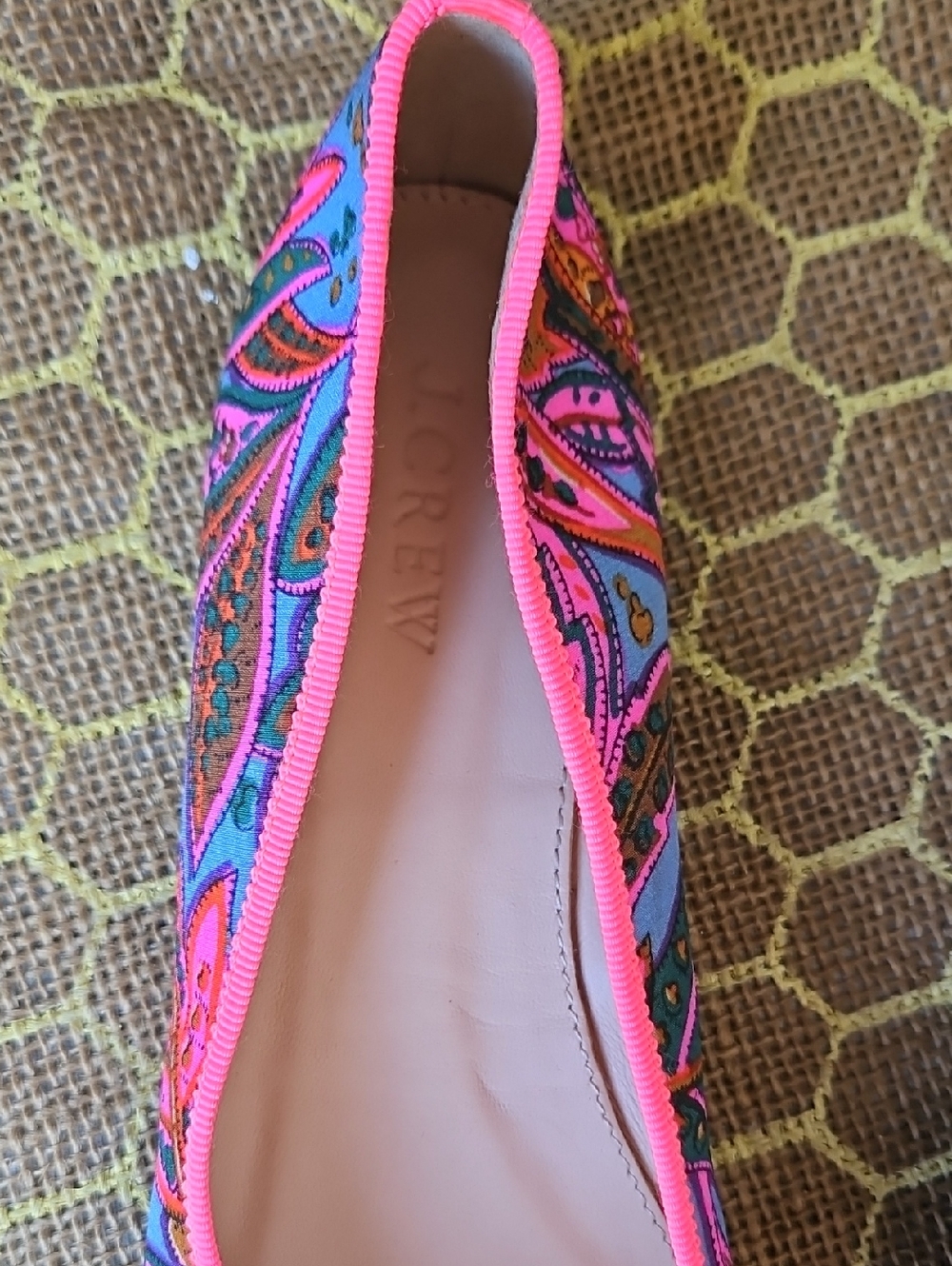 J. Crew Gemma Paisley Pink Ballet Flats With Bow - Picture 6 of 6